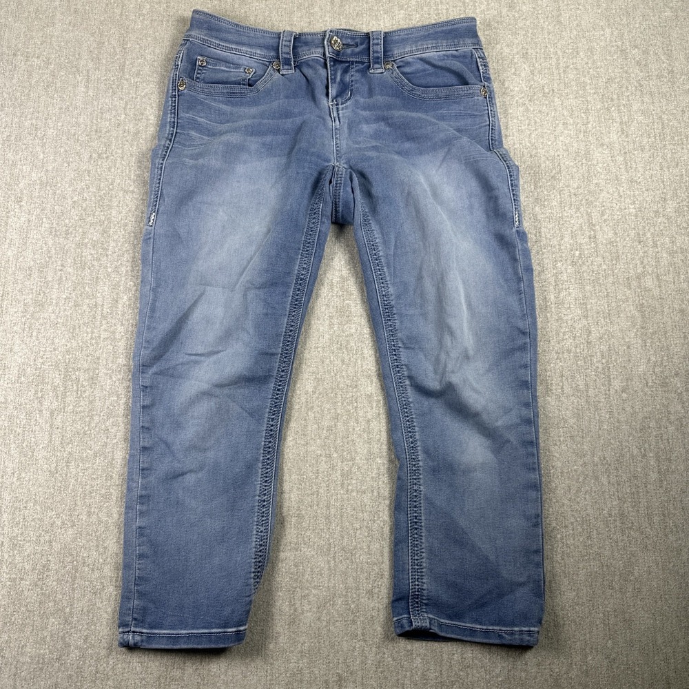 Seven7 Tummyless Jeans Women 6 Light Blue Skinny Mid Rise Stretch Denim
